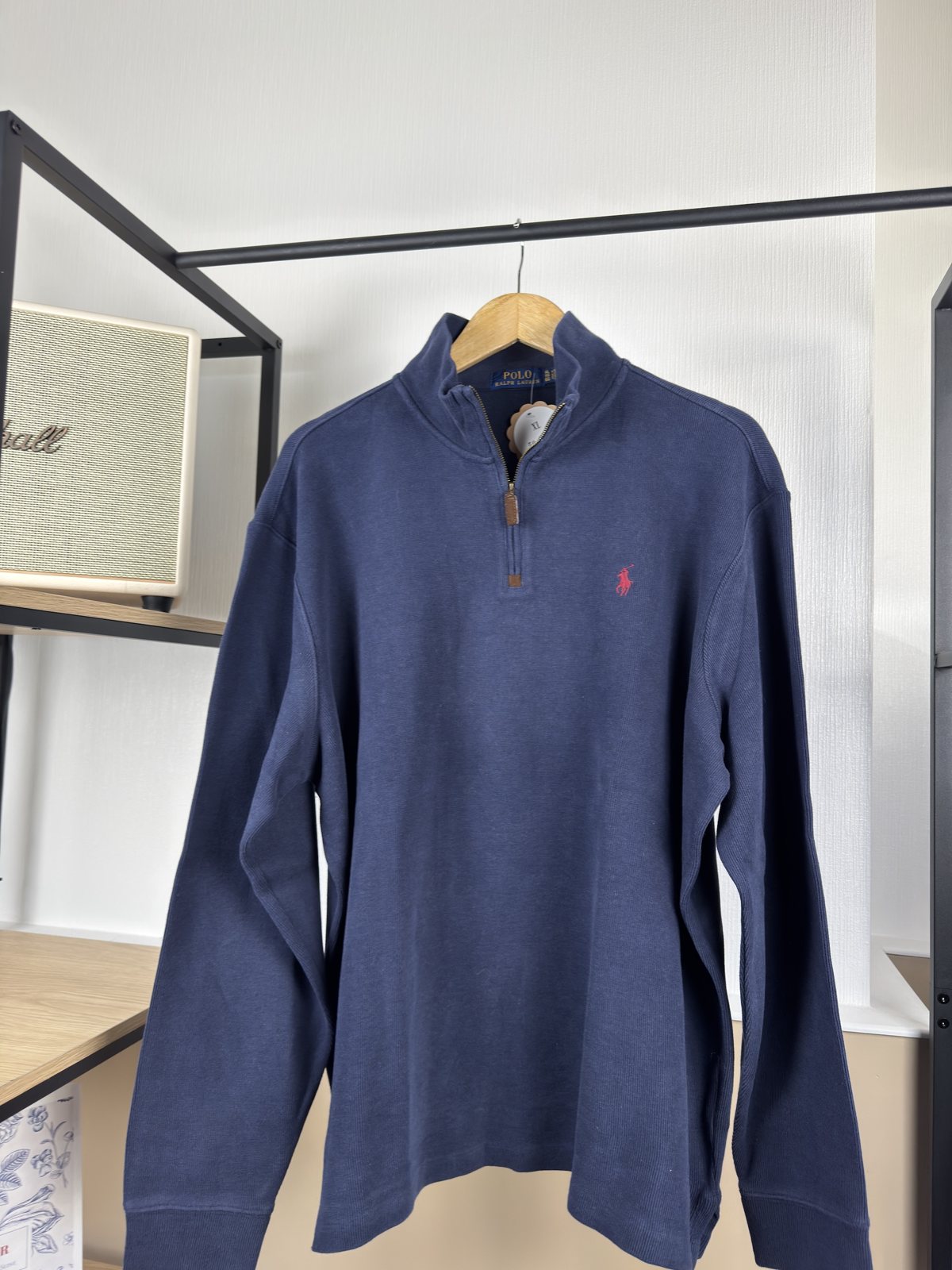 Pull camionneur côtelé Ralph Lauren marine