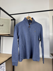 Pull camionneur Ralph Lauren bleu chiné