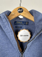 Pull camionneur Ralph Lauren bleu chiné