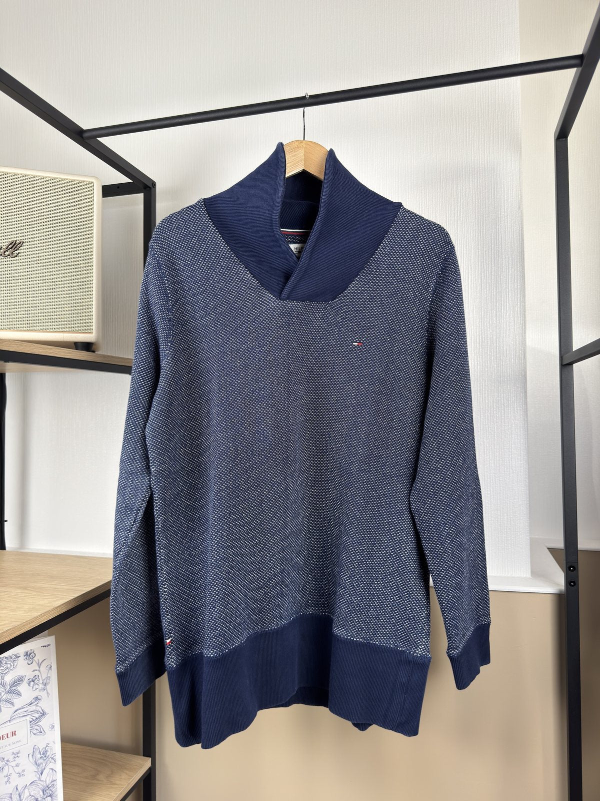 Pull col châle Hilfiger Denim bleu