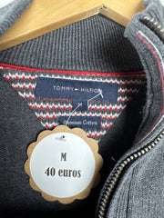 Pull camionneur Tommy Hilfiger gris anthracite