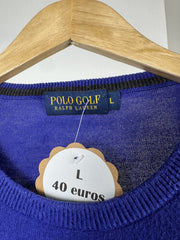 Pull col rond Polo Golf Ralph Lauren bleu roi