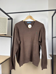 Pull col V Ralph Lauren marron