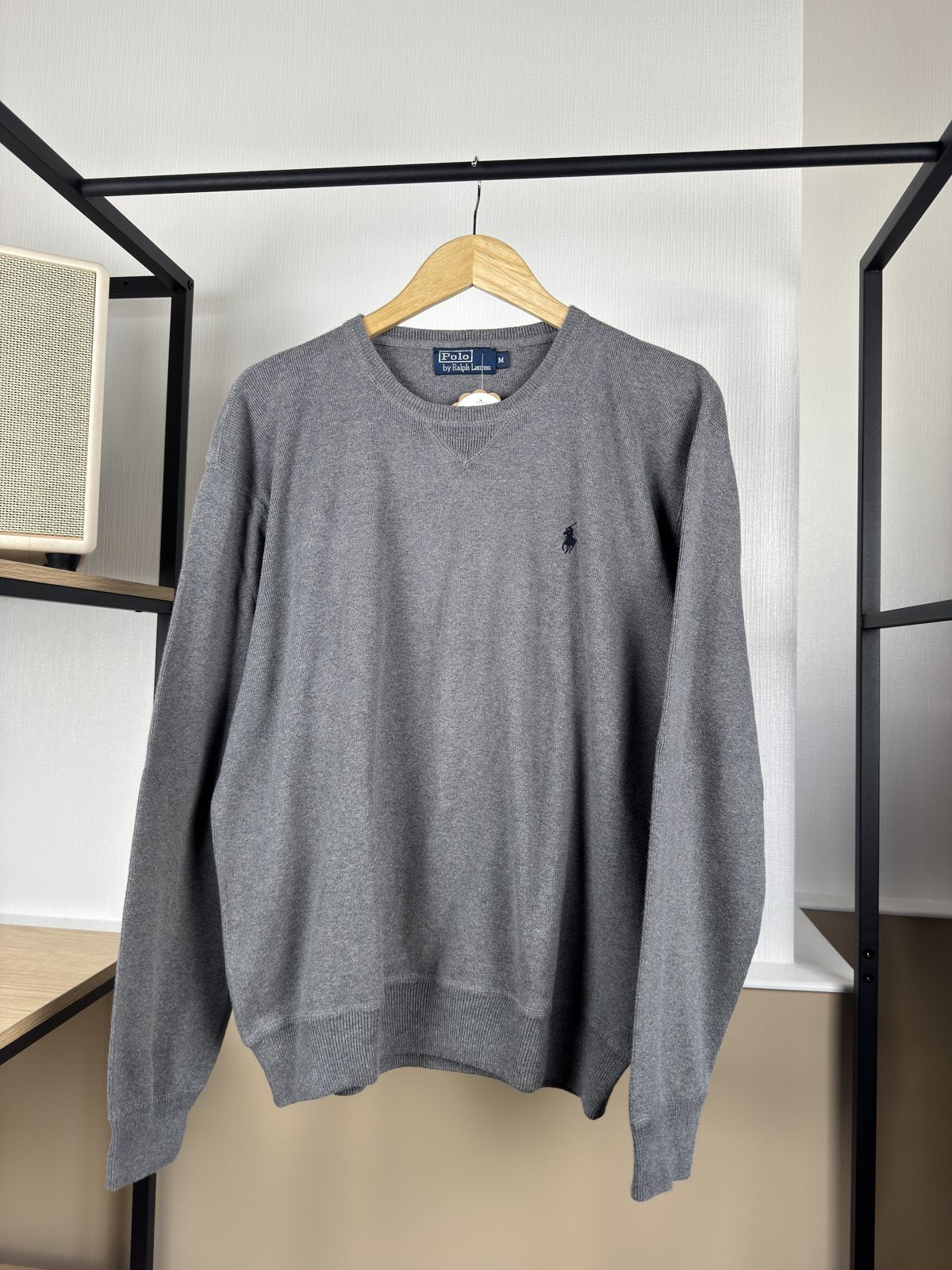 Pull col rond Ralph Lauren gris