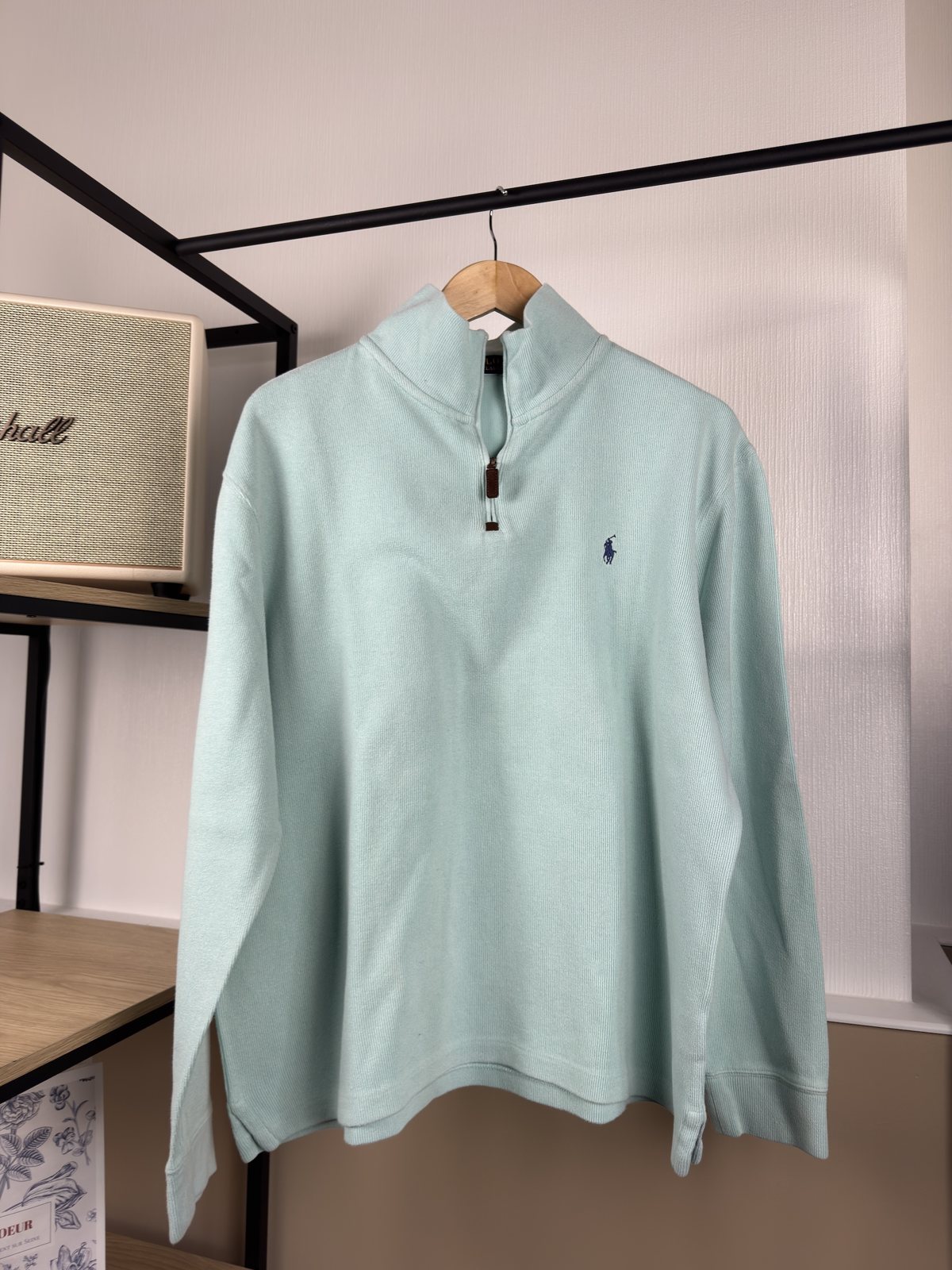 Pull camionneur Ralph Lauren vert d'eau