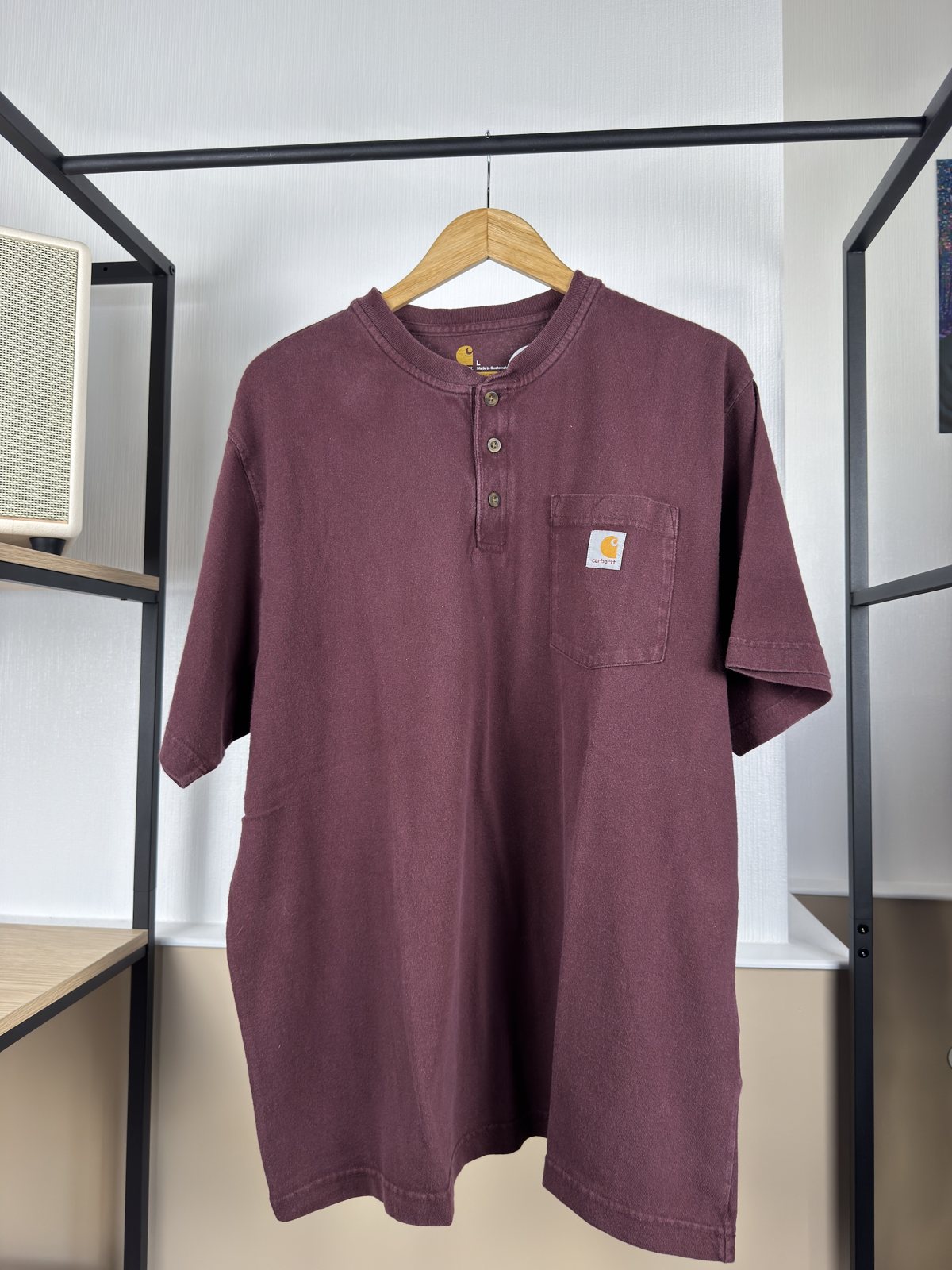 T-shirt henley Carhartt bordeaux à poche