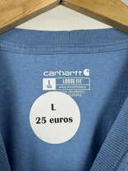 T-shirt manches longues Carhartt bleu logo manche