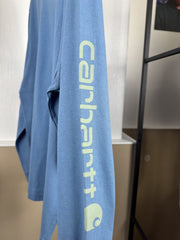 T-shirt manches longues Carhartt bleu logo manche