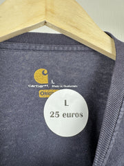 T-shirt henley manches longues Carhartt gris bleu à poche