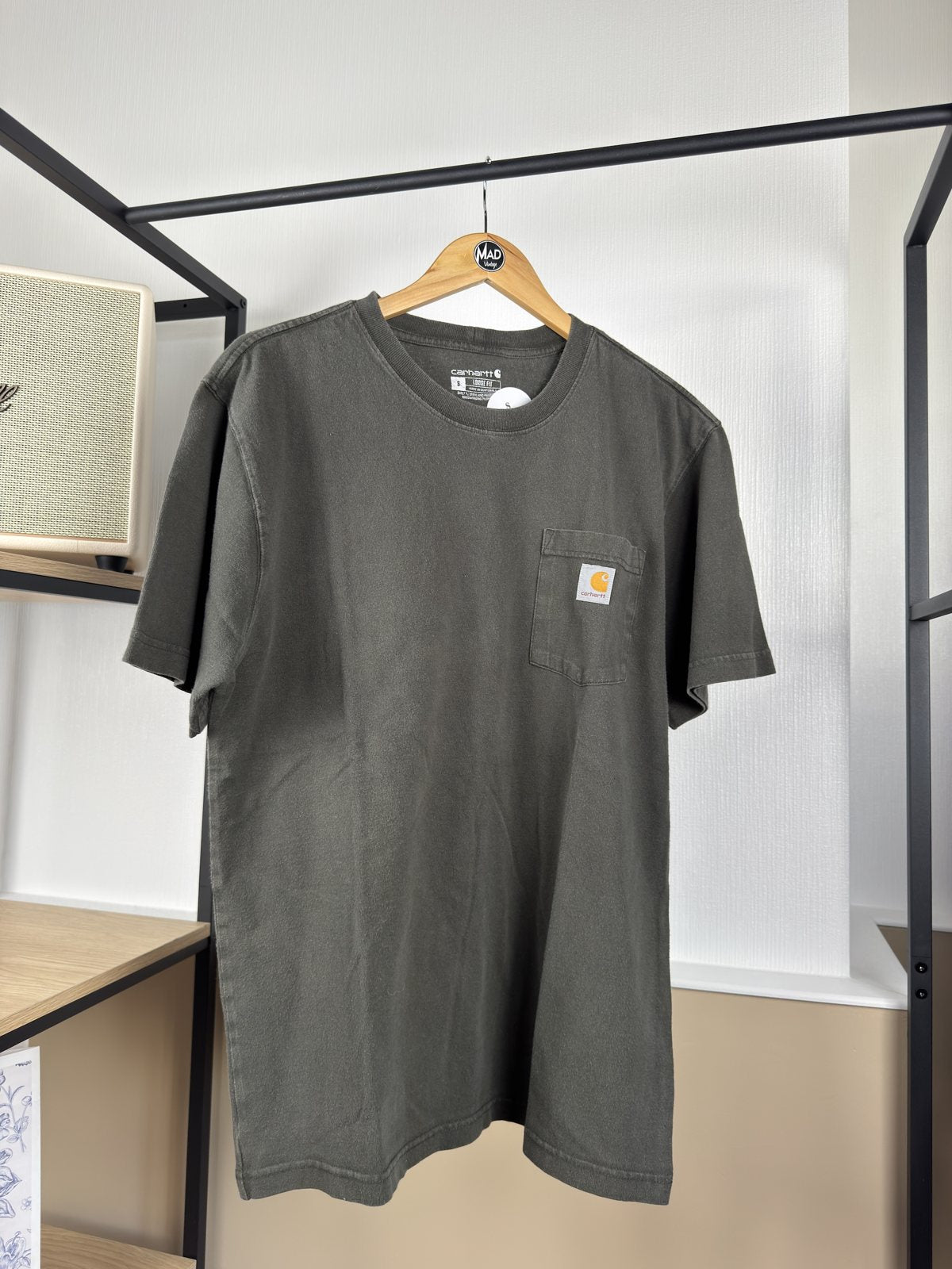 T-shirt Carhartt kaki foncé à poche