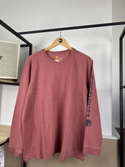 T-shirt manches longues Carhartt bordeaux chiné logo manche