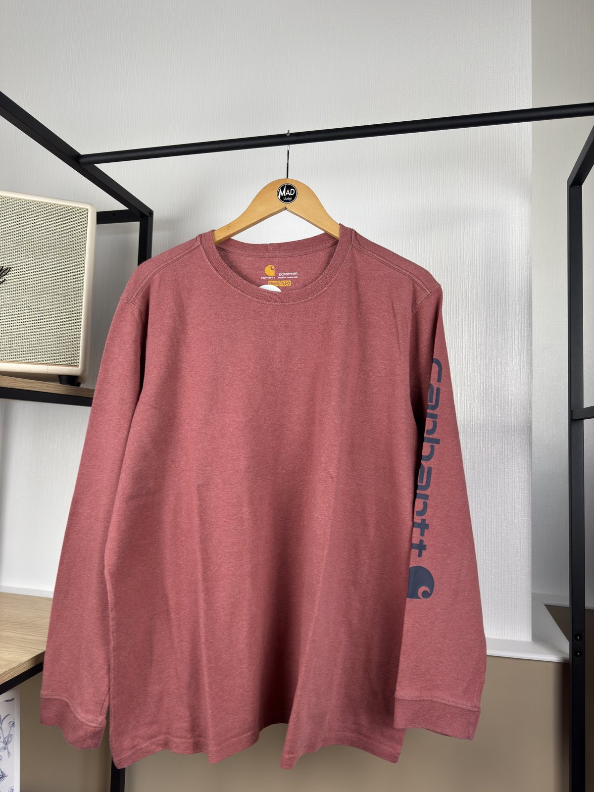 T-shirt manches longues Carhartt bordeaux chiné logo manche