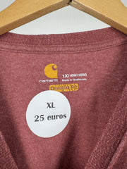 T-shirt manches longues Carhartt bordeaux chiné logo manche