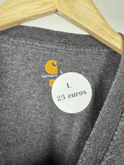 T-shirt manches longues Carhartt gris anthracite logo manche