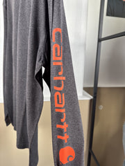 T-shirt manches longues Carhartt gris anthracite logo manche