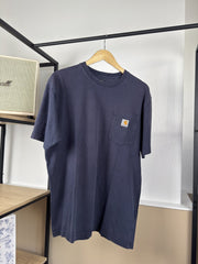 T-shirt Carhartt marine à poche imprimé dos