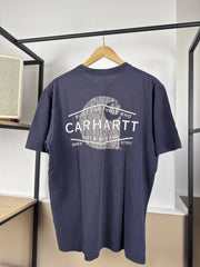 T-shirt Carhartt marine à poche imprimé dos