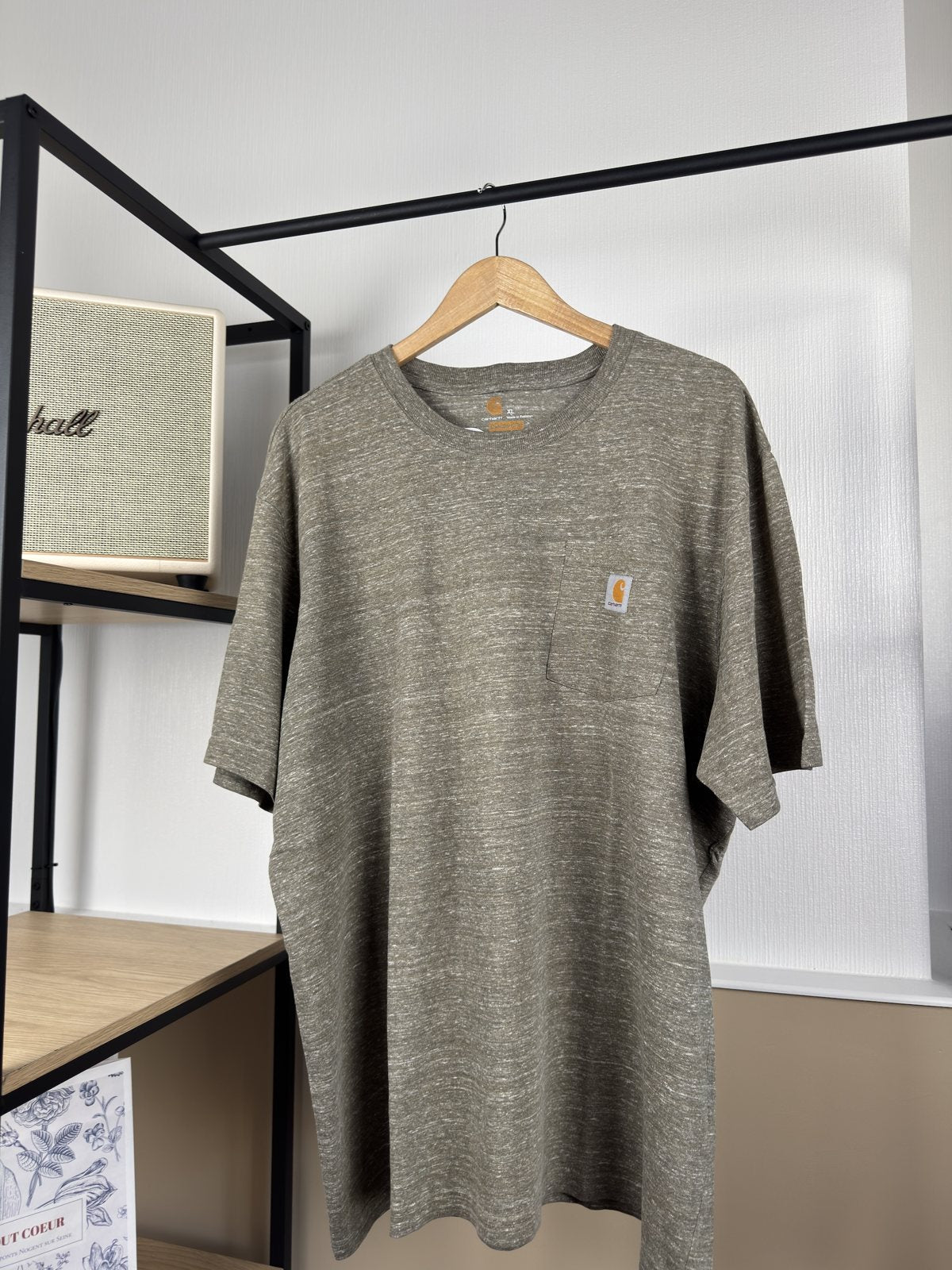 T-shirt Carhartt kaki chiné à poche